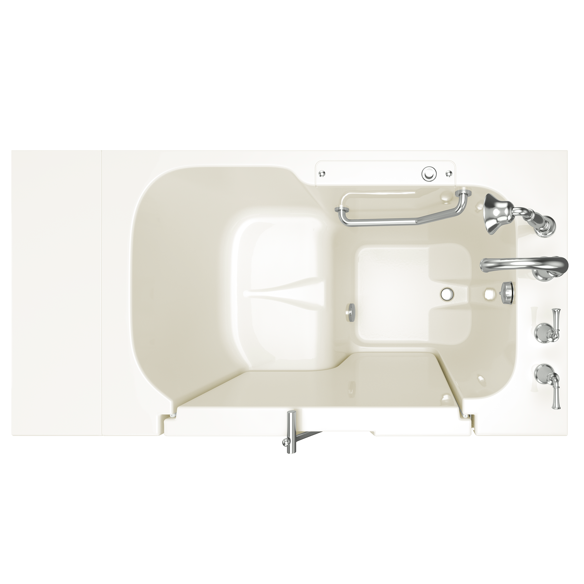 Gelcoat Value Series 32 x 52  Inch Walk in Tub With Soaker System   Right Hand Drain With Faucet WIB LINEN